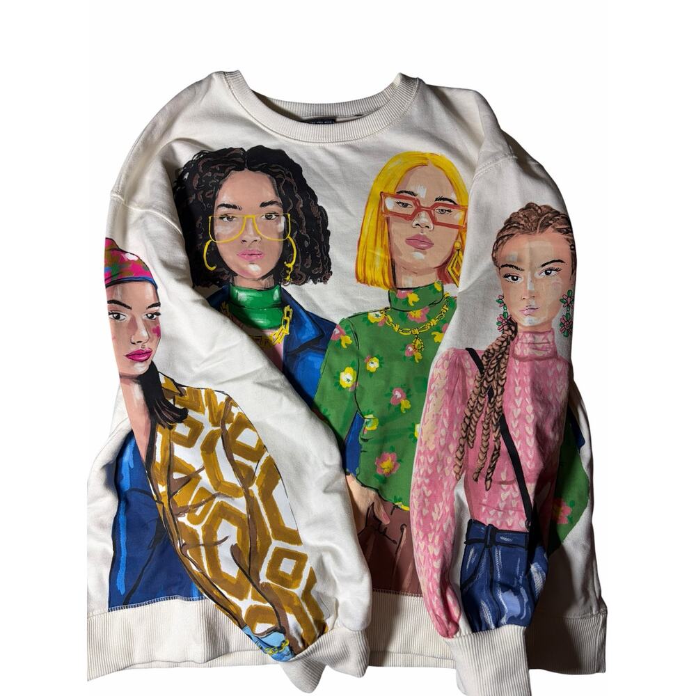 Zara Women’s Graphic Sweater Size S EUC - Picture 2 of 5